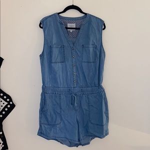 Torrid Denim Drawstring Waist Romper